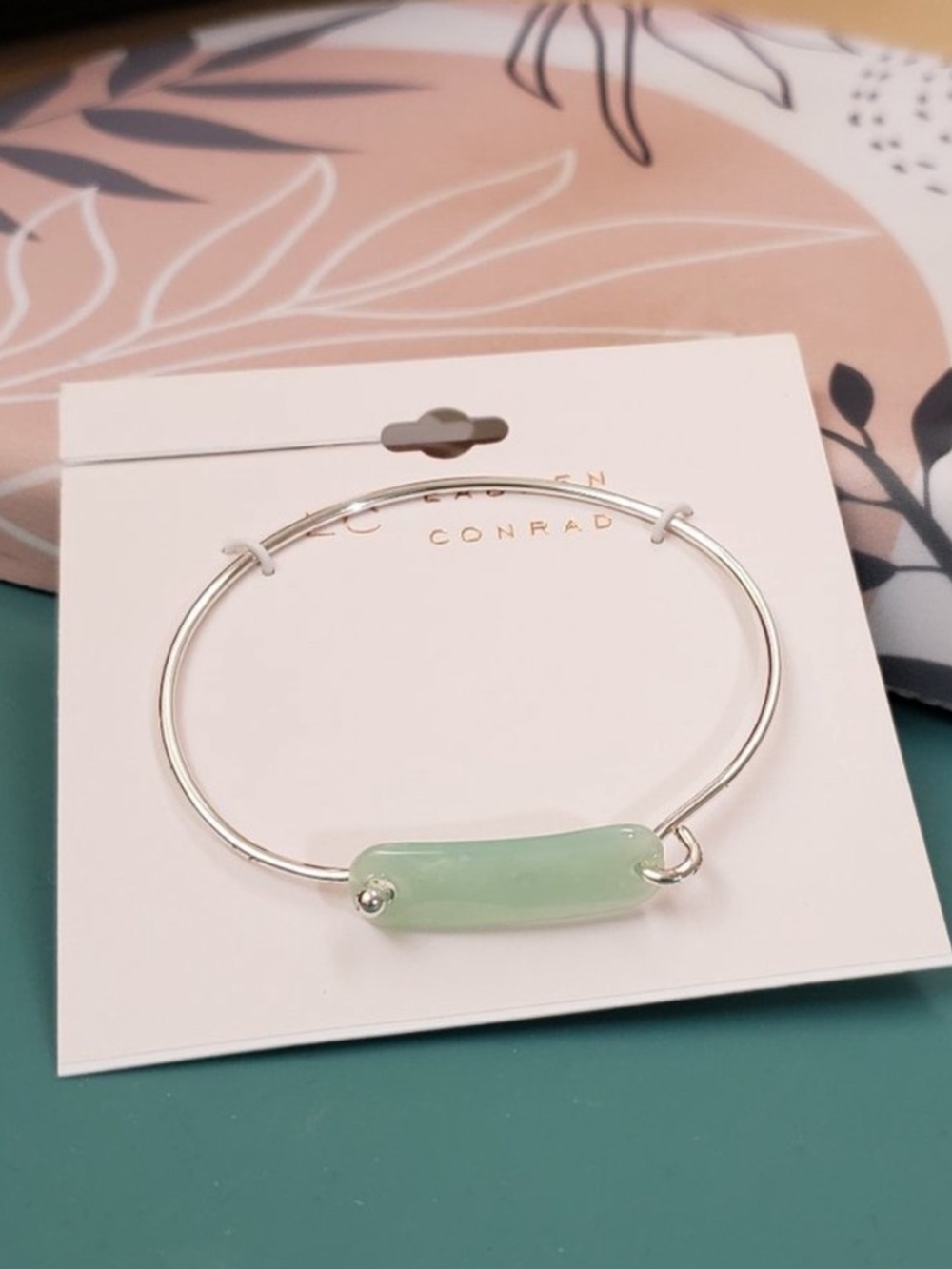 LC Lauren Conrad Silver-Tone Bangle with Light Mint Stone